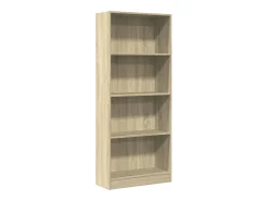 Estantería de madera de ingeniería roble Sonoma 60x24x143 cm