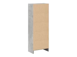 Estantería de madera de ingeniería gris hormigón 40x24x109 cm