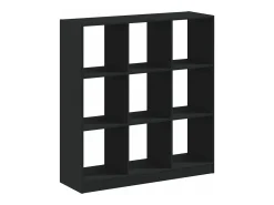 Estantería de madera de ingeniería negra 102x32x108 cm