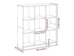 Estantería de madera de ingeniería negra 102x32x108 cm