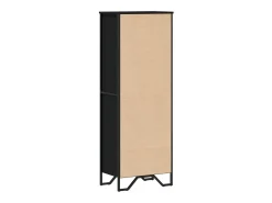 Estantería de madera de ingeniería negra 50x31x137,5 cm