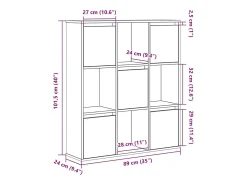 Estantería de madera de ingeniería blanca 89x24x101,5 cm