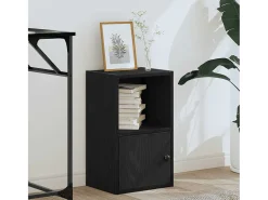 Estantería de madera de ingeniería roble negro 31x24x52 cm