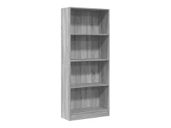 Estantería de madera de ingeniería gris Sonoma 60x24x143 cm
