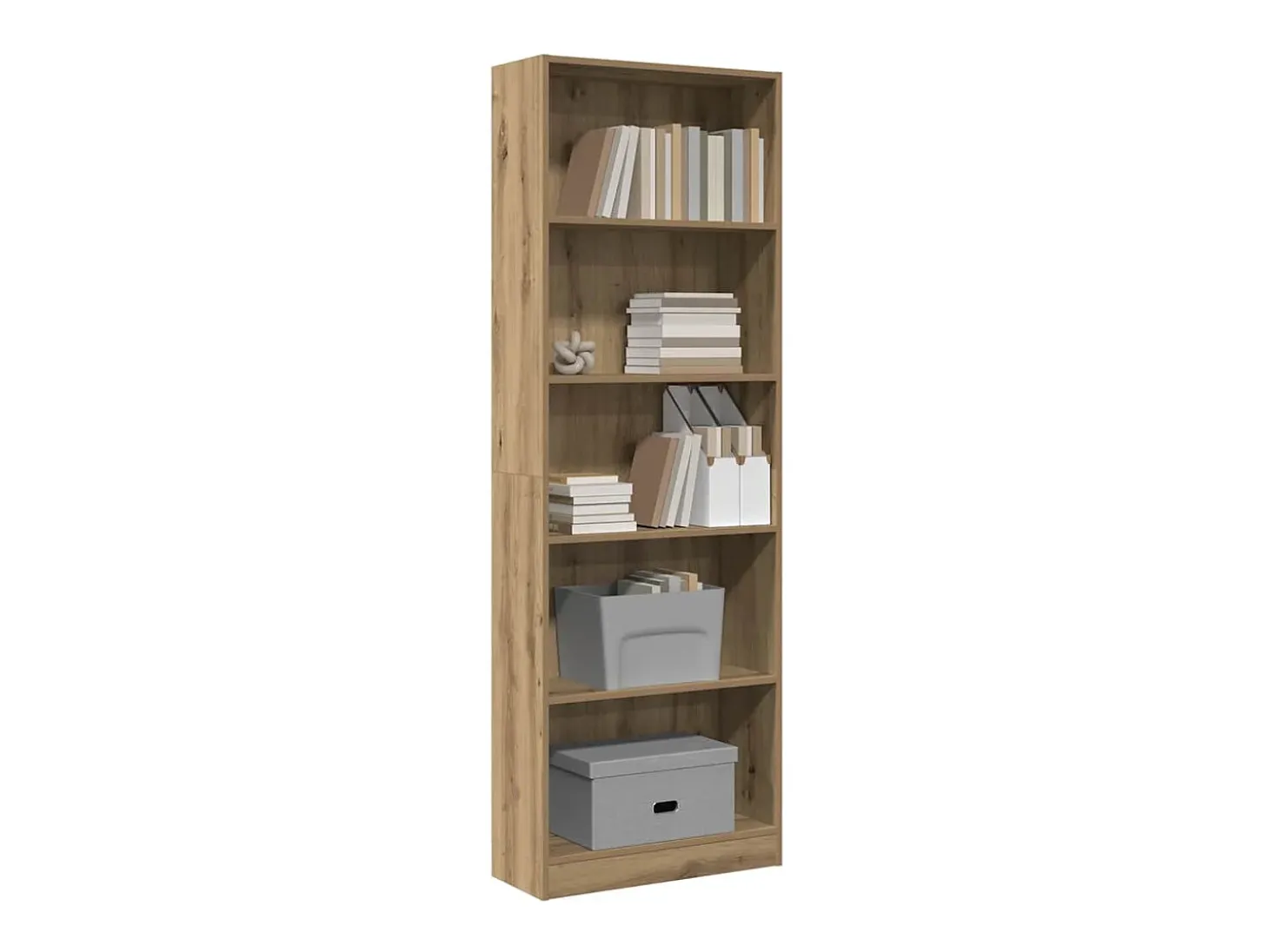 Estantería de madera de ingeniería roble artesanal 60x24x176 cm