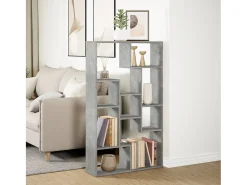 Estantería de madera de ingeniería gris hormigón 72x20x120 cm