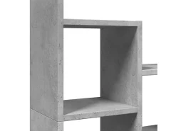Estantería de madera de ingeniería gris hormigón 72x20x120 cm