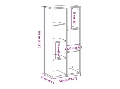 Estantería de madera de ingeniería gris Sonoma 50x25x105 cm
