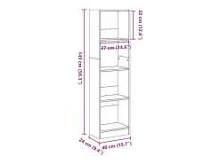 Estantería de madera de ingeniería marrón roble 40x24x143 cm