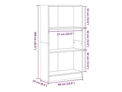 Estantería de madera de ingeniería roble Sonoma 60x24x109 cm
