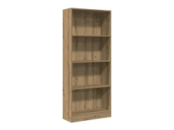 Estantería de madera de ingeniería roble artesanal 60x24x143 cm
