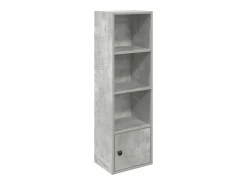 Estantería de madera de ingeniería gris hormigón 31x24x102 cm