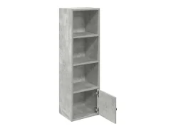 Estantería de madera de ingeniería gris hormigón 31x24x102 cm