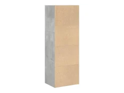 Estantería de madera de ingeniería gris hormigón 40x30x114 cm