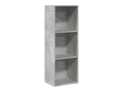 Estantería de madera de ingeniería gris hormigón 40x30x114 cm