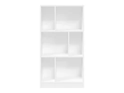 Estantería de madera de ingeniería blanca 57x28,5x141 cm