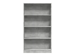 Estantería de madera de ingeniería gris hormigón 80x24x143 cm