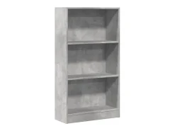 Estantería de madera de ingeniería gris hormigón 60x24x109 cm