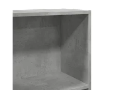 Estantería de madera de ingeniería gris hormigón 60x24x109 cm