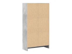 Estantería de madera de ingeniería gris hormigón 60x24x109 cm