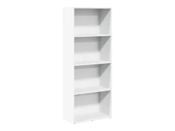Estantería de madera de ingeniería blanca 60x30x152 cm