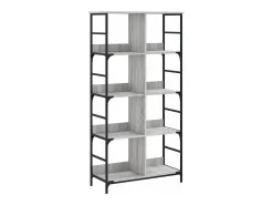 Estantería de madera de ingeniería gris Sonoma 78,5x33x153 cm
