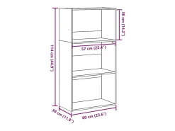 Estantería de madera de ingeniería roble Sonoma 60x30x114 cm