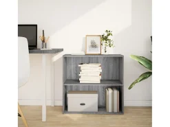 Estantería de madera de ingeniería gris Sonoma 80x30x77 cm