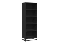 Estantería de madera de ingeniería negra 60x35x170,5 cm