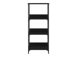 Estantería de madera de ingeniería negra 50x33x117,5 cm