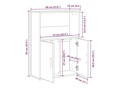 Estantería de madera de ingeniería blanca 60x24x85 cm