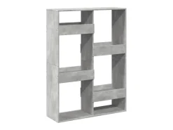 Estantería de madera de ingeniería gris hormigón 100x33x135 cm