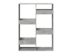 Estantería de madera de ingeniería gris hormigón 100x33x135 cm
