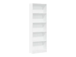 Estantería de madera de ingeniería blanca 60x24x176 cm