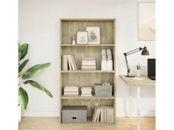 Estantería de madera de ingeniería roble Sonoma 80x30x152 cm
