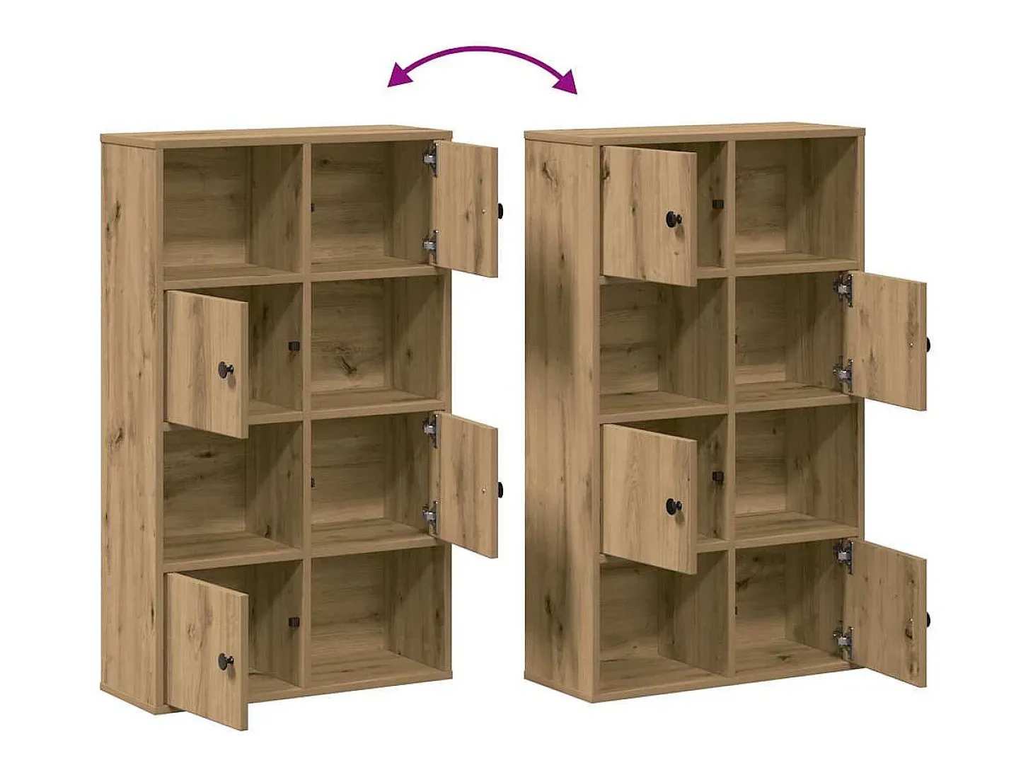 Estantería de madera de ingeniería roble artisan 60x24x101,5 cm