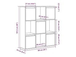 Estantería de madera de ingeniería roble sonoma 89x24x101,5 cm