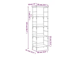 Estantería de madera de ingeniería gris Sonoma 50x33x153 cm