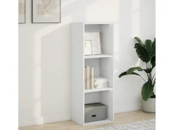 Estantería de madera de ingeniería blanca 40x30x114 cm