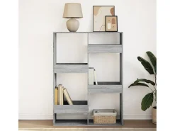 Estantería de madera de ingeniería gris Sonoma 100x33x135 cm