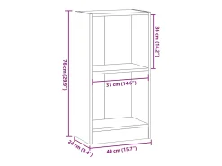 Estantería de madera de ingeniería roble artesanal 40x24x76 cm