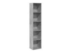 Estantería de madera de ingeniería gris hormigón 40x30x189 cm