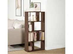 Estantería de madera de ingeniería marrón roble 60x20x120 cm