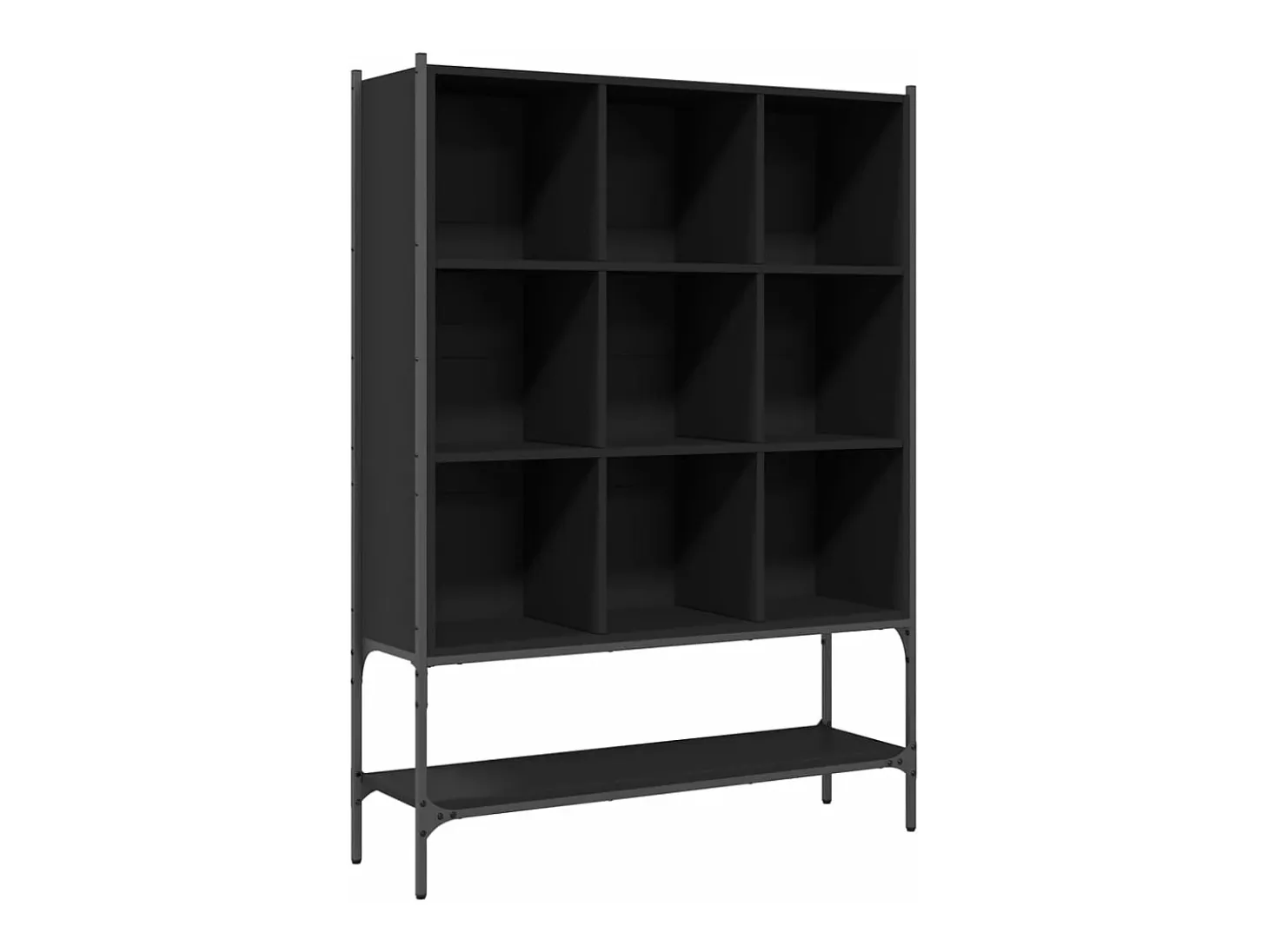Estantería de madera de ingeniería negra 102x30x141,5 cm