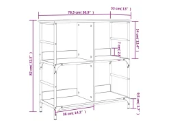 Estantería de madera de ingeniería roble ahumado 78,5x33x82 cm