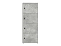 Estantería de madera de ingeniería gris hormigón 40x24x102 cm