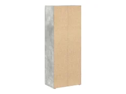 Estantería de madera de ingeniería gris hormigón 40x24x102 cm