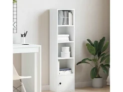 Estantería de madera de ingeniería blanca 31x24x127 cm