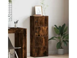 Estantería de madera de ingeniería roble ahumado 40x24x102 cm