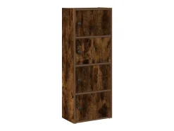 Estantería de madera de ingeniería roble ahumado 40x24x102 cm